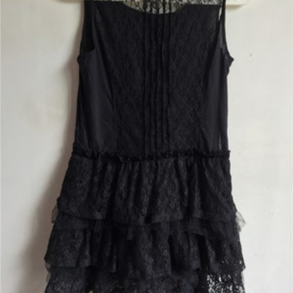 Ladies black waist waist slim sexy dress
